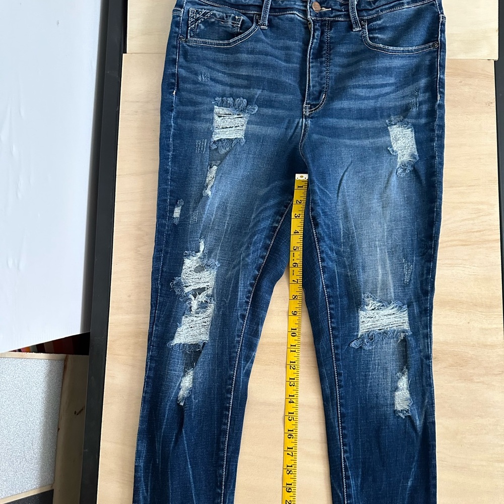 Buckle Dark Blue Distressed Skinny Jeans